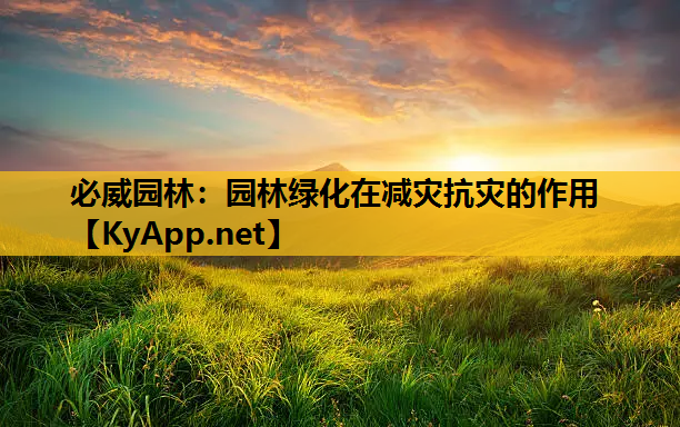 园林绿化在减灾抗灾的作用